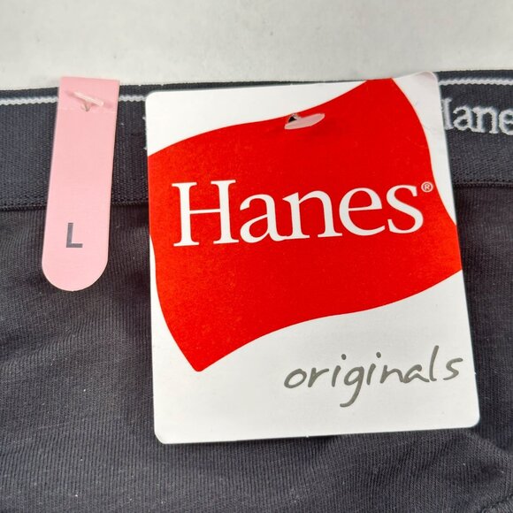 Hanes Women's Size Large Panty Brief Hi Leg Originals Black New - Picture 3 of 8